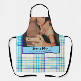 Modern BFF Photo Plaid Friendship Best Friend Schürze