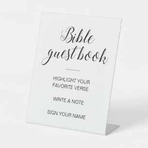Modern Bible Wedding Guest Book Pedestal Zeichen Sockelschild