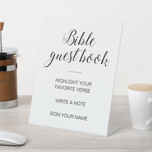 Modern Bible Wedding Guest Book Pedestal Zeichen Sockelschild (In SItu)