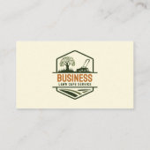 Modern Biege Green Brown Lawn Care Mow Landscaping Visitenkarte (Rückseite)