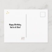 Modern Big Typografy Pink Glitzer Happy Birthday Postkarte (Rückseite)