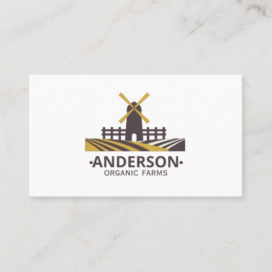 Modern Bio Bauer-Windmill-Logo Visitenkarte (Vorderseite)