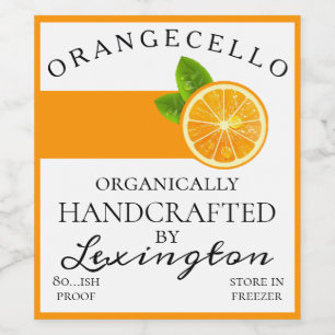 Modern Bio Orangecello Tall Flasche Weinetikett