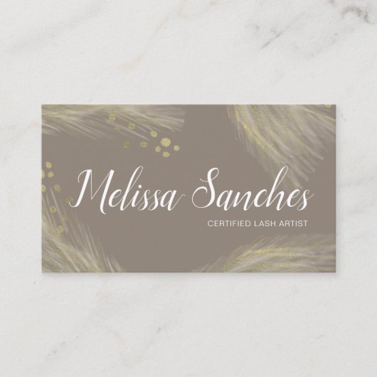 Modern Bio Pampas Natural Gold Visitenkarte (Vorderseite)