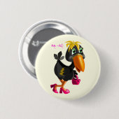Modern Bird Button Fun - Ihre Farben - Text (Vorne & Hinten)