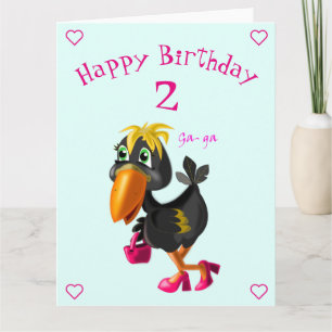 Modern Bird Funny Birthday Card - individuell anpa Karte
