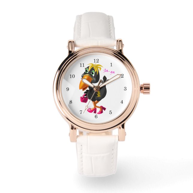 Modern Bird Funny Watch Armbanduhr (Vorderseite)