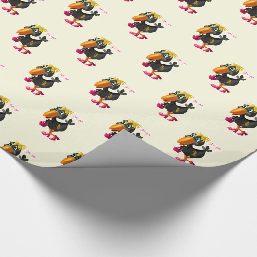 Modern Bird Funny Wrapping Paper - Anpassbar Geschenkpapier (Ecke)