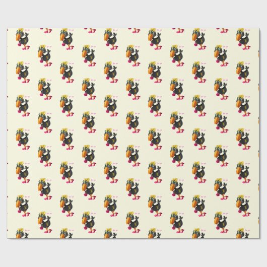 Modern Bird Funny Wrapping Paper - Anpassbar Geschenkpapier (Flach)