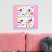 Modern Bird Mating Calls Comic Leinwanddruck (Insitu (Wohnzimmer))