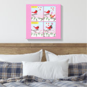 Modern Bird Mating Calls Comic Leinwanddruck (Insitu (Schlafzimmer))