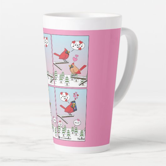 Modern Bird Mating Calls Comic Milchtasse (Rechte Ecke)