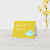 Modern Bird Note Card Karte (Gelbe Blume)