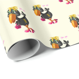 Modern Bird Wrapping Paper - Ihre Farbe - Text Geschenkpapier
