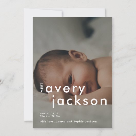 Modern Birma Announcement Foto Card Ankündigung (Vorderseite)