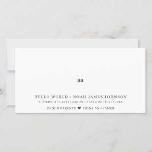 Modern Birth Announcement Foto Collage Card