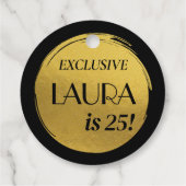 Modern Birthday Black Gold Geschenkanhänger (Rückseite)