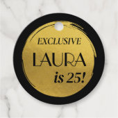 Modern Birthday Black Gold Geschenkanhänger (Vorderseite)