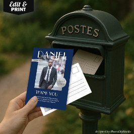 Modern Birthday Custom Magazine Cover Dankeskarte