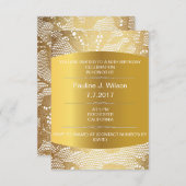 Modern Birthday Einladung Golden Lace Vip (Vorne/Hinten)