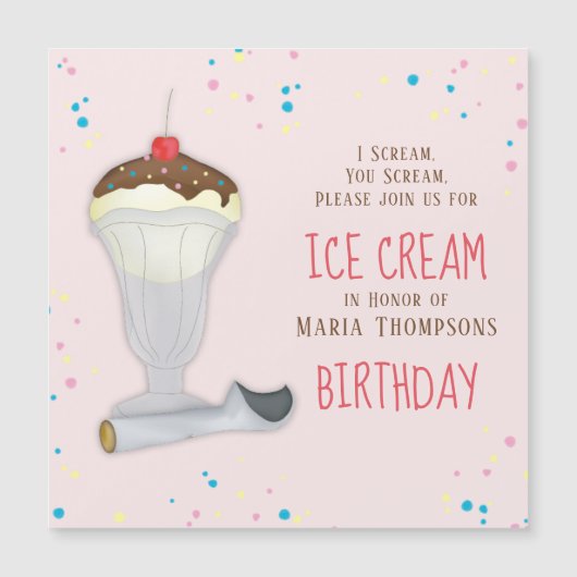Modern Birthday Ice Cream Whimsical Magnet (Vorderseite)