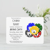 Modern Birthday Party Casino Poker Einladung (Stehend Vorderseite)