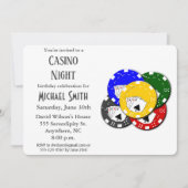 Modern Birthday Party Casino Poker Einladung (Vorderseite)