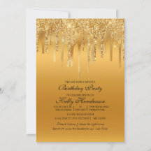 Modern Birthday Party Driving Gold Personalisiert