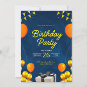 Modern Birthday Party Einladung (Vorderseite)