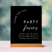 Modern Bitte nehmen Sie ein Gastgeschenk schwarz Acrylschild (Neutral)