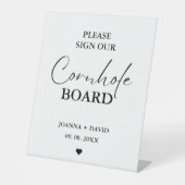 Modern Bitte unterschreiben Sie unser Cornhole-Bre Sockelschild (Vorderseite)
