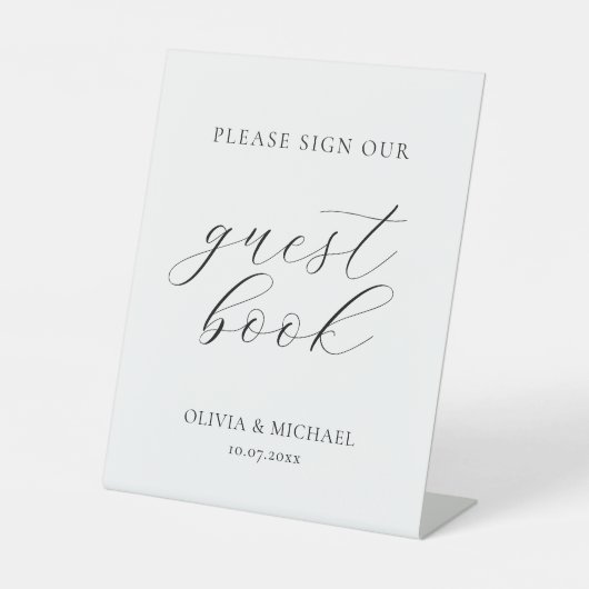 Modern Bitte unterschreiben Sie unser Gästebuch Sockelschild (Vorderseite)