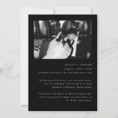 Modern Black 2-Photo Wedding Couple Elopement Ankündigung (Rückseite)