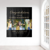 Modern Black 3 Foto Abschluss Herzlichen Glückwuns Wandteppich