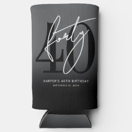 Modern Black 40th Birthday Party Selters Dosenkühler