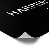 Modern Black 40th Birthday Party Welcome Sign Poster (Ecke)