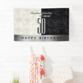 Modern Black 50. Geburtstagsparty Banner (Insitu)