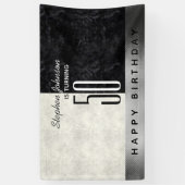 Modern Black 50. Geburtstagsparty Banner (Vertikal)