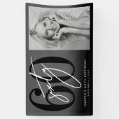 Modern Black 60th Birthday Party Banner (Vertikal)