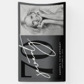 Modern Black 70th Birthday Party Banner (Vertikal)