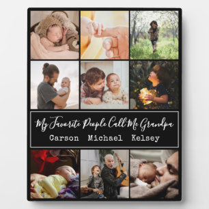 Modern Black 9 Foto Collage für Opa Fotoplatte