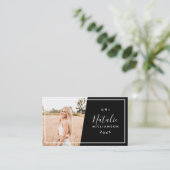 Modern Black Abschluss Foto Insert-Namenskarten Telefonnummerkarte (Stehend Vorderseite)