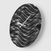 Modern Black Abstract Wave Wall Clock | Minimalist Große Wanduhr (Winkel)