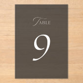Modern Black Acrylic Table Number Sign Acryleinladungen (Vorderseite)