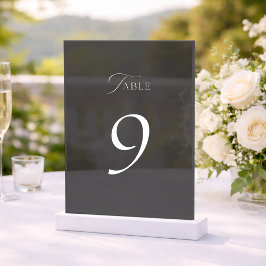 Modern Black Acrylic Table Number Sign Acryleinladungen