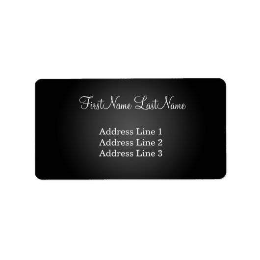Modern Black Address Label Adressaufkleber (Vorne)