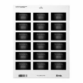 Modern Black Address Label Adressaufkleber (Vorne)
