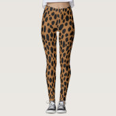 Modern Black And Brown Leopard Skin Safari Pattern Leggings (Vorderseite)