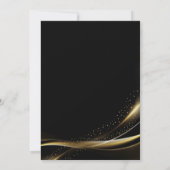 Modern Black and Gold 40. Geburtstag Party Einladung (Rückseite)