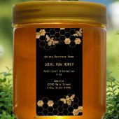 Modern Black and Gold Apiary Honig Jar Label